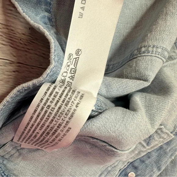 hollister denim jean jacket light wash sz small cotton blend boho western - Picture 7 of 8